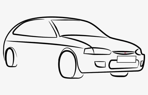 Car Colt Mitsubishi Silhouette Png Image - Car Outline Vector, Transparent Png, Free Download