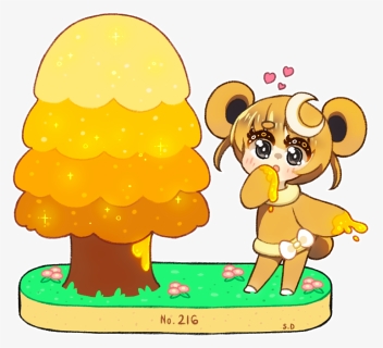 Teddiursa-chan Eating Yummy Honey Uw U - Honey Tree Pokemon, HD Png Download, Free Download