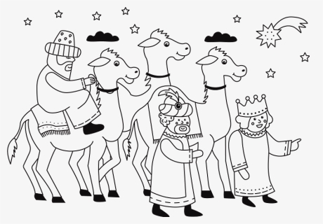Three Wise Men Clipart - Three Kings Clipart Black And White, HD Png Download, Free Download