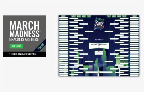 Fathead Ncaa Tournament Bracket , Png Download - Ncaa March Madness, Transparent Png, Free Download