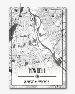 Delhi Map Wall Poster / Frame - Map, HD Png Download, Free Download