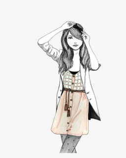 Thumb Image - Drawing Of A Fashion Girl, HD Png Download, Free Download