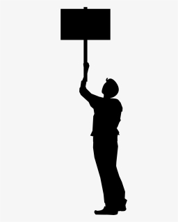 Protester Clip Arts - Black Man Holding Flag, HD Png Download, Free Download