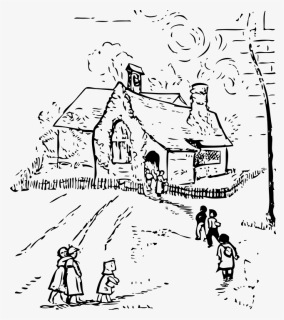 Children Going To School Clipart Black And White, HD Png Download, Free Download