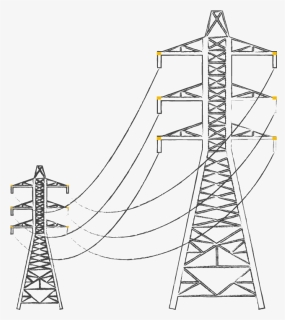 Transmission Drawing Tower - Transmission Tower Drawing, HD Png Download, Free Download