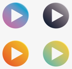 Play Gradient Button Color Round Icon Clipart - Color Play Button Icon, HD Png Download, Free Download