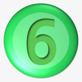 Numbers, Six, Ball, 6, Shapes, Round, Icon, Button - Number 6 In Green, HD Png Download, Free Download