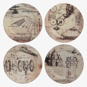 Gien Leonardo Da Vinci Coasters / Set - Leonardo Da Vinci, HD Png Download, Free Download