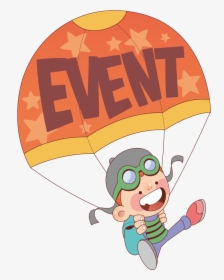 Child Boys Under The Transprent Png Free - Parachuting Boy Cartoon, Transparent Png, Free Download