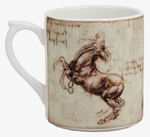 Gien Leonardo Da Vinci Mug - Rearing Horse Leonardo Da Vinci, HD Png Download, Free Download