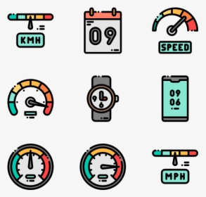 Speedometer & Time - Fast Medium Slow Speed Icons, HD Png Download, Free Download
