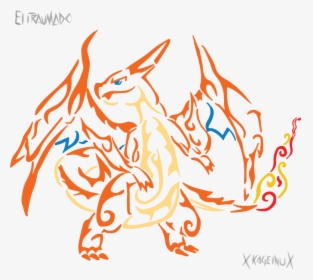 Transparent Charizard Clipart - Pokemon Charizard X Tribal, HD Png Download, Free Download