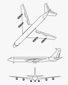 Clipart Plane Black And White - Stairs With Airplane Drawing, HD Png Download, Free Download