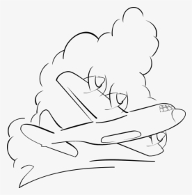 Airplane, Aircraft, Planes, Jet, Aeroplane, Fly, Flying - Line Drawing Of Airplane Flying, HD Png Download, Free Download