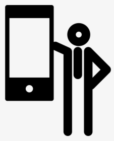 Person With A Cellphone Inside A Circle - Person With Phone Logo, HD Png Download, Free Download