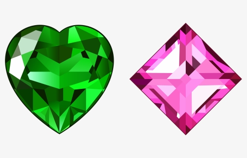 Clipart Diamond Green 4 Clip Art - Pink And Green Diamonds, HD Png Download, Free Download