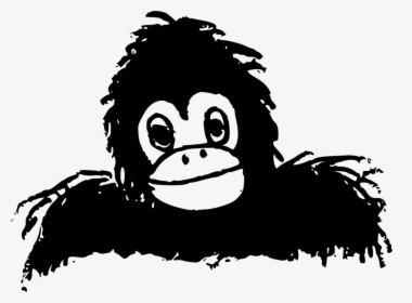 Gorilla Ape Silhouette Clip Art - Gorila Kartun Hitam Putih, HD Png Download, Free Download