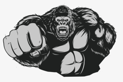 Clip Art Gorilla Muscle - Angry Gorilla Gorilla Vector, HD Png Download, Free Download