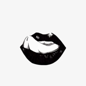 Lips Tumblr Stickers - Tongue Drawing, HD Png Download, Free Download