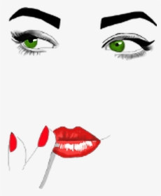 Makeup Outline Girl Tumblr Sticker By Iara Mårrer - Make Up Girl Outline, HD Png Download, Free Download