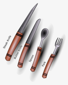 Simple Cutlery/silverware Clip Arts - Cartoon Silverware, HD Png Download, Free Download