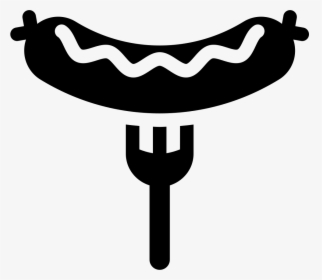 Bratwurst On Fork Icon Free Download Png World And - Bratwurst Black And White, Transparent Png, Free Download