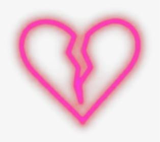 #broken #heart #brokenheart #heartbroken #iphone #emoji - Broken Neon Heart Png, Transparent Png, Free Download