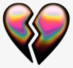 Heart Emoji Holographic Brokenheart Freetoedit - Broken Heart Emoji For Edits, HD Png Download, Free Download