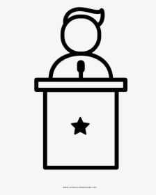 Podium Coloring Page - Election, HD Png Download, Free Download