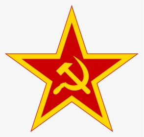 Communist Star With Golden Border And Red Rims - Red Star With Yellow Outline, HD Png Download, Free Download
