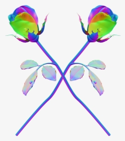 Roses Psychedelic Trippy Rainbow Holographic Tumblr - Transparent Tumblr Trippy, HD Png Download, Free Download