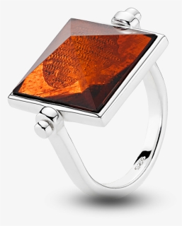 Rock Stud Ring By Louise Sigvardt In Cognac Amber - Amber, HD Png Download, Free Download