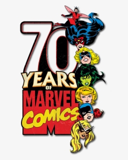 Marvel Comics 70th Anniversary Logo Super Heroines - Marvel Comics, HD Png Download, Free Download