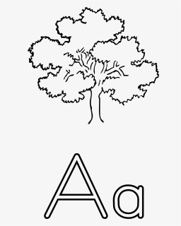 Letra A De Ã¡rbol Clip Arts - Oak Tree Drawing Easy, HD Png Download, Free Download