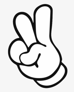 Mickey Mouse Hand Peace Sign, HD Png Download, Free Download