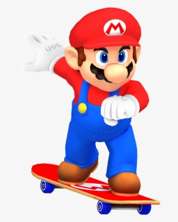 Skateboarding Clip Cartoon - Mario On A Skateboard, HD Png Download, Free Download