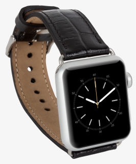 Men Black Leather Strap For Apple Watch - Apple Watch, HD Png Download, Free Download