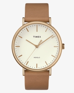 Fairfield 41mm Leather Strap Watch Rose Gold Tone/tan/natural - Timex Fairfield, HD Png Download, Free Download