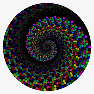 Colorful Swirling Circles Vortex With Background Clip - Grayscale, HD Png Download, Free Download