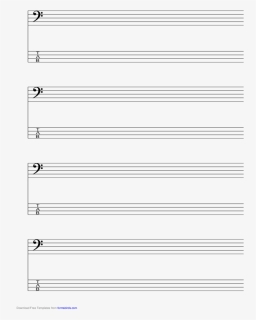 Staff And Tablature Bass Clef 4 Lines Music Paper - Music Bars Paper, HD Png Download, Free Download