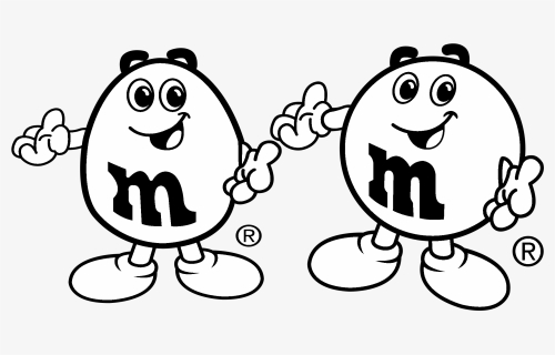 Library Of Free M&m Clip Art Transparent Stock Black - M&m Black And White Clipart, HD Png Download, Free Download