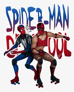 Spiderman Deadpool Rollerderby Terasart Terasidebottom - Deadpool Roller, HD Png Download, Free Download