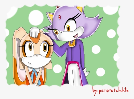 Blaze The Cat And Cream The Rabbit By Pansiratalukta-d56k13w - Cartoon, HD Png Download, Free Download