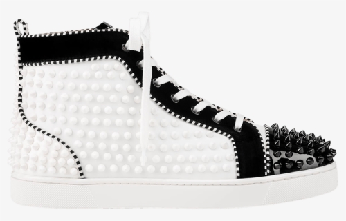 White Christian Louboutin Black Spikes, HD Png Download, Free Download