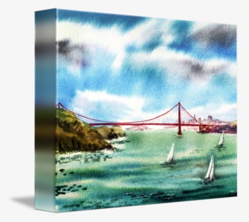 Skyline Transparent Silhouette Golden Gate Bridge - Golden Gate Bridge Silhouette Painted, HD Png Download, Free Download