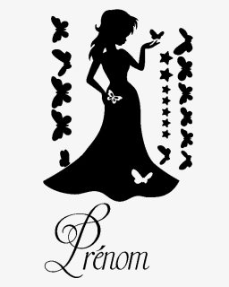 Transparent Princess Silhouette Png - Silhouette Princesse Avec Papillon, Png Download, Free Download