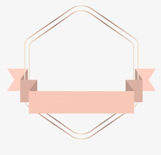 Hexagon Frame In Ribbon Banner Badge Png - Frame Rose Gold Png, Transparent Png, Free Download
