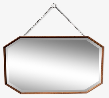 Vintage Octagonal Wall Mirror Wood Frame - Chain, HD Png Download, Free Download