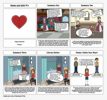 Romeo And Juliet Project Storyboard, HD Png Download, Free Download