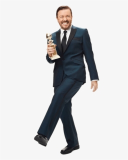 Ricky Gervais Holding Golden Globe Clip Arts - Ricky Gervais Png, Transparent Png, Free Download